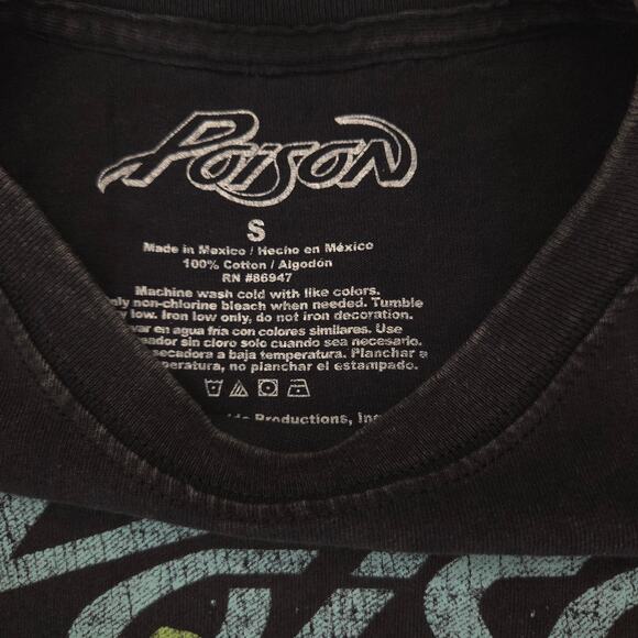 Poison Band Gildan Casual Crew Neck Graphic T Shirt Mens Size Small S Black - Picture 3 of 9